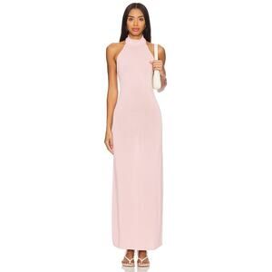 Camila Coelho Justine Halter Light Pink Maxi Minimalist Old Money Dress NWT S